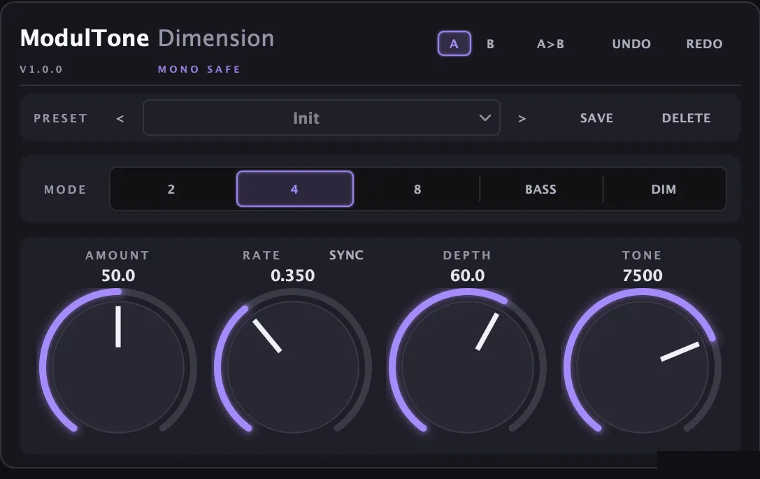 ModulTone Dimension Chorus interface