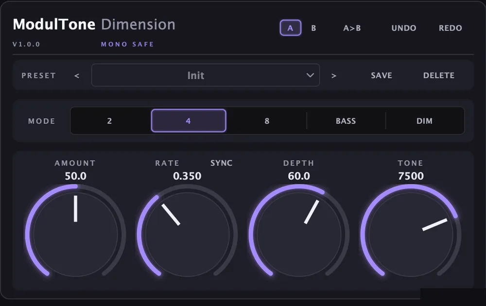 ModulTone Dimension Chorus interface