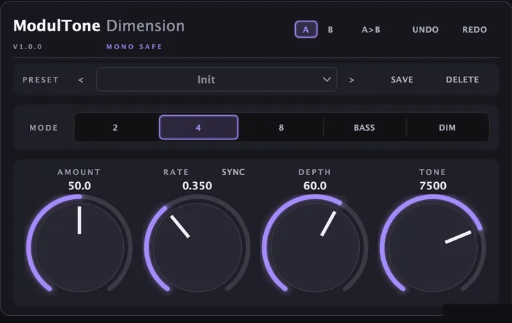 ModulTone Dimension Chorus interface