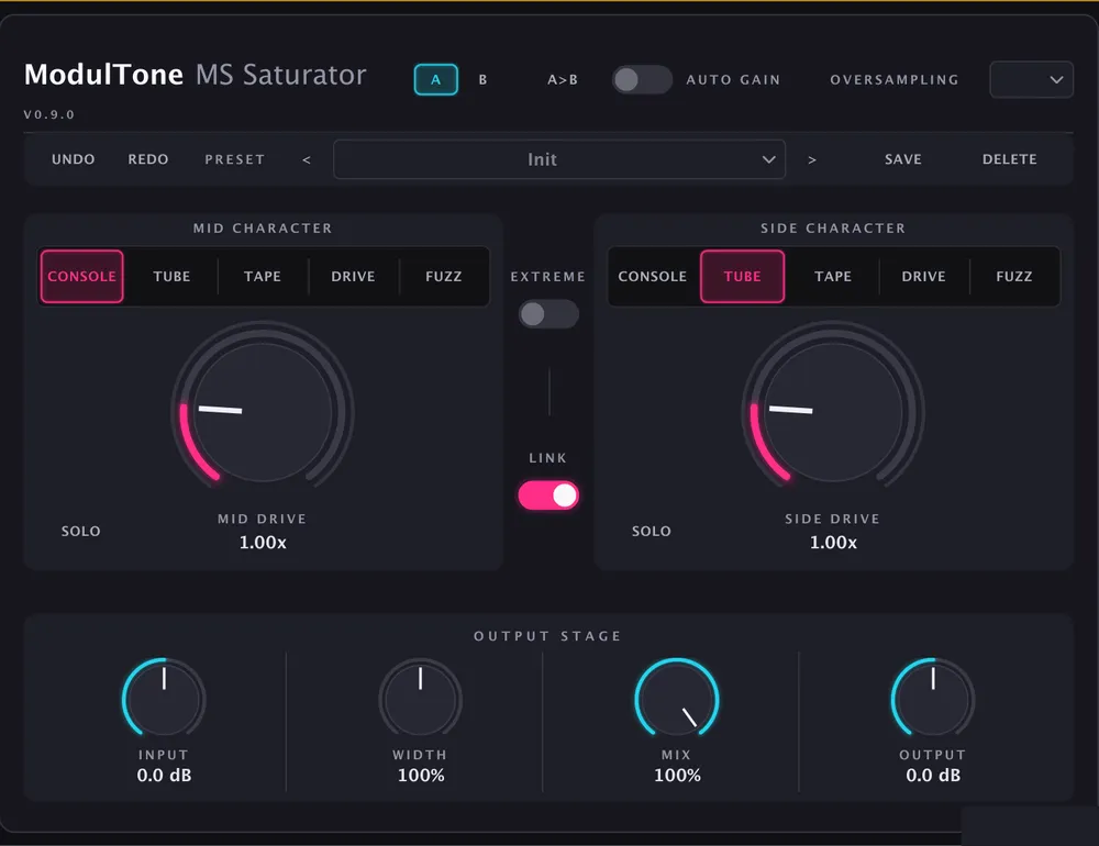 MS Saturator interface