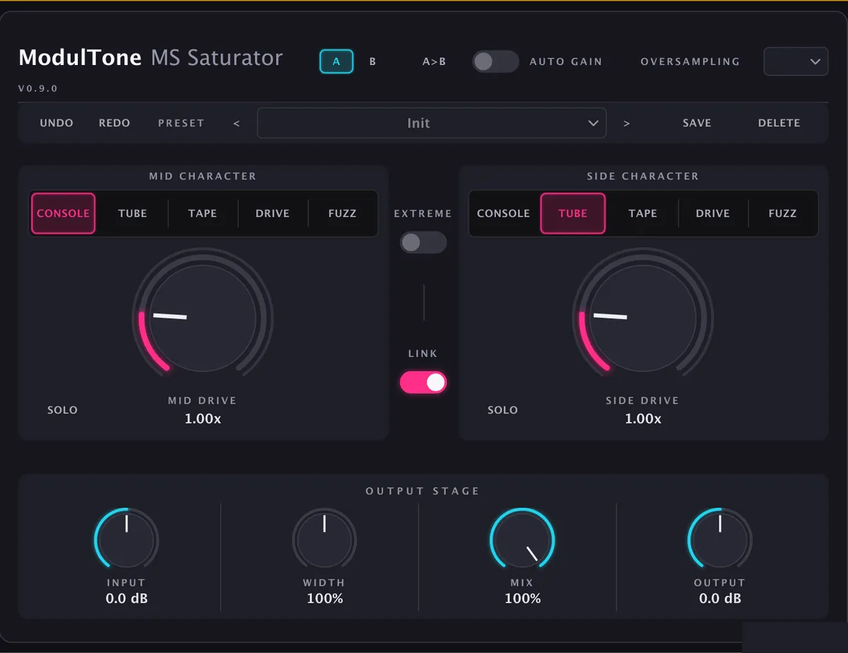 MS Saturator interface